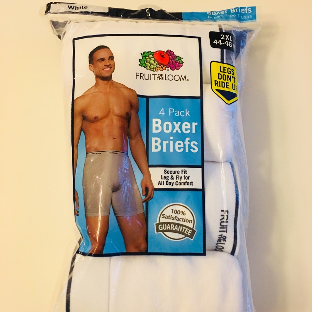 Fruit Of The Loom 4 White 2XL 44-46” Boxer Briefs